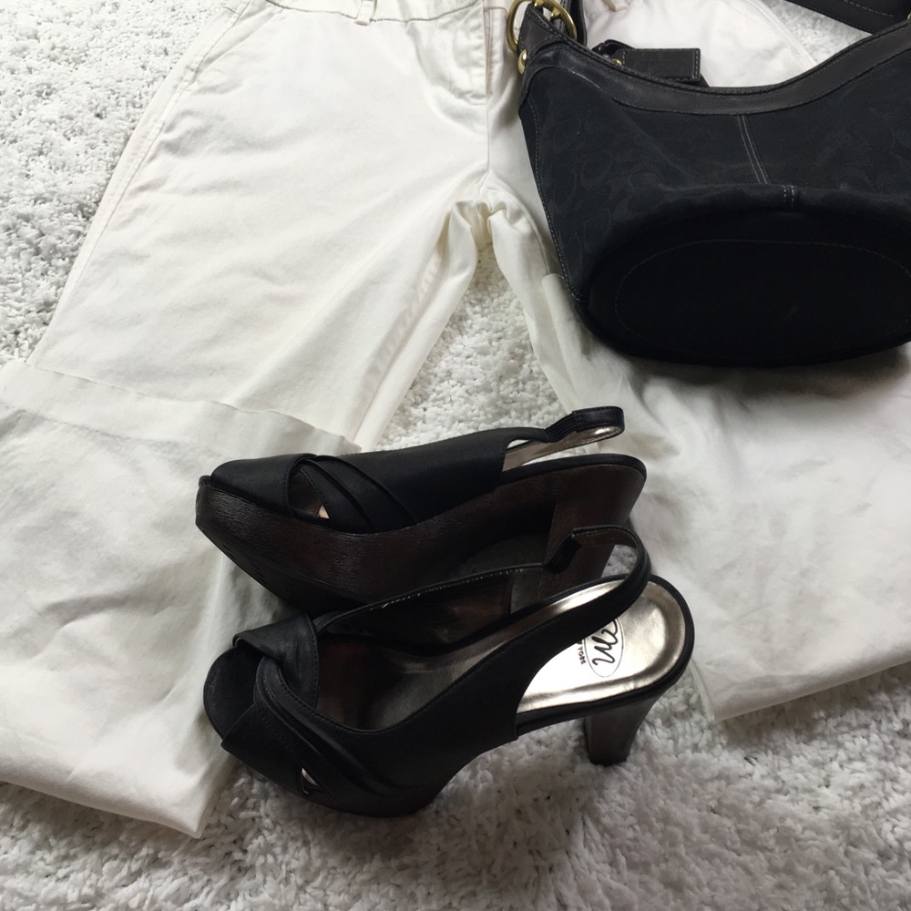 SM New York Elena Black Peep Toe Heel  9